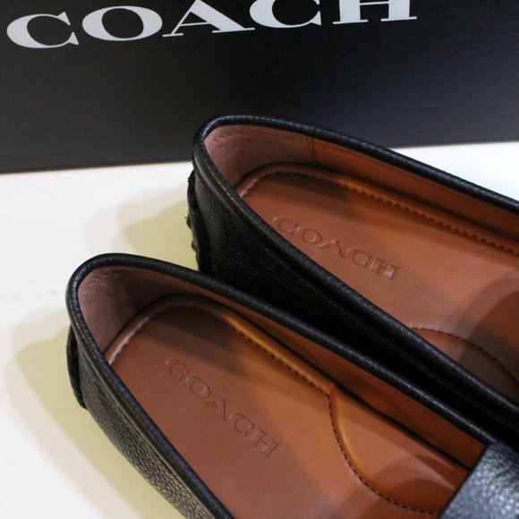 Coach Crosby Driver Black Pebbled Leather Loafers - Picture 4 of 5